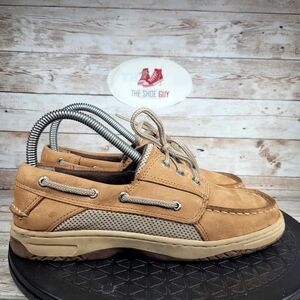 Sperry Top-Sider Kids Size 4.5M Brown Leather Boat Slip On Shoes